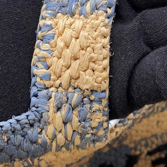 LOEWE Loewe Font Tote Size Small Raffia Natural/Light Blue ALF1B59X16 - Picture 9 of 13